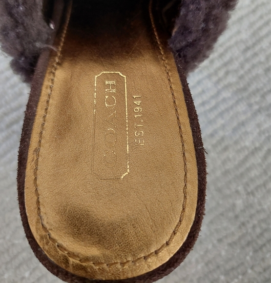 Coach suede clogs with fur - Picture 12 of 14